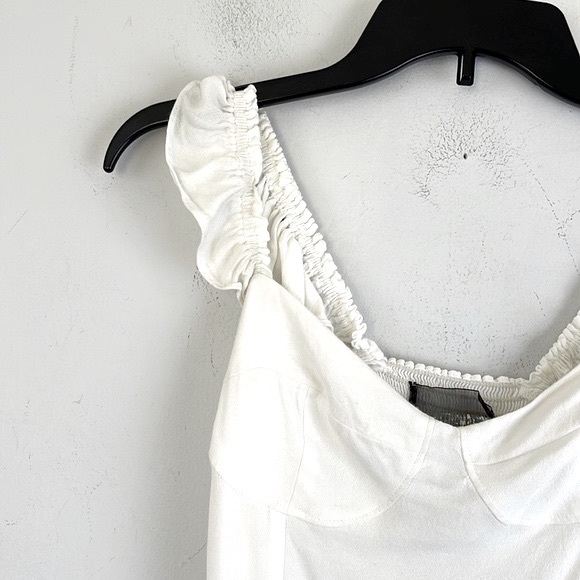 Reformation White Ruffle Crop Top - Picture 2 of 9